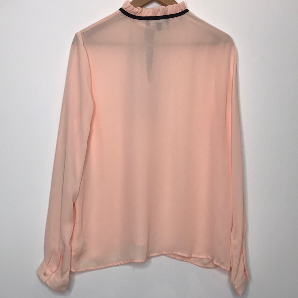 NWTS - Lulus || XL || peach ruffle mock neck tie - Picture 6 of 9